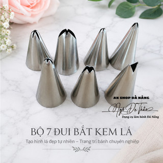 Bộ 7 đui nhôm tạo hình bông kem LÁ ( AKSHOPCAMLE 2200.022 )