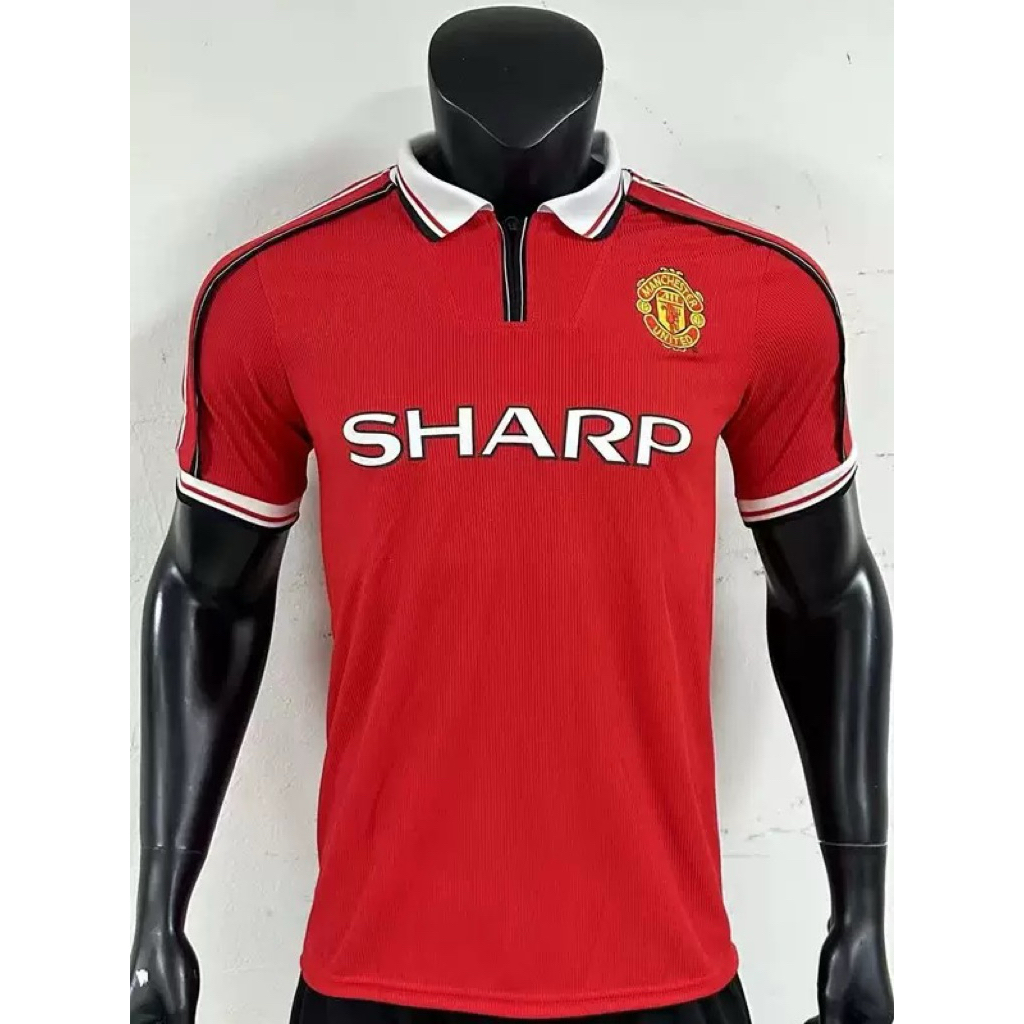 Áo MU 1998 sân nhà Retro CC - logo thêu full - patch nhung dày dặn
