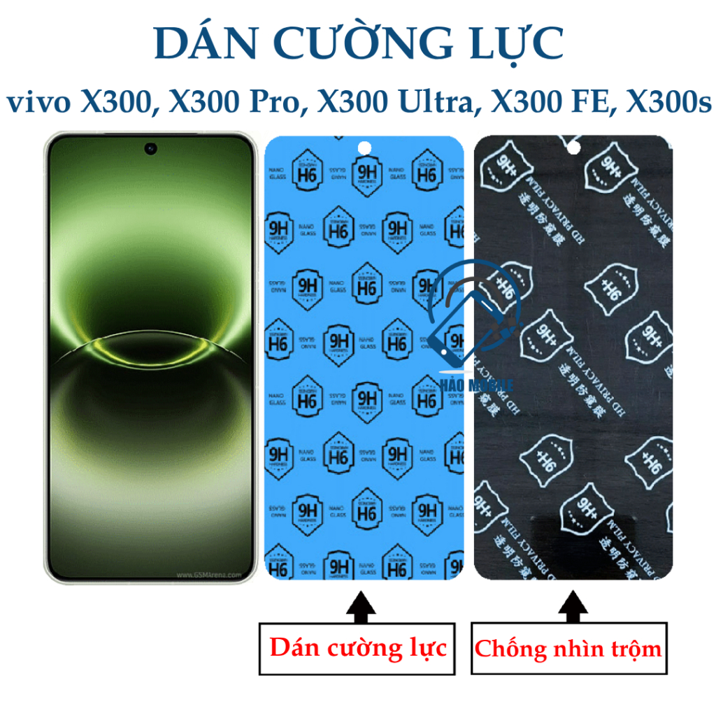 Dán cường lực dẻo nano vivo X300, X300 Pro, X300 Ultra, X300 FE, X300s ( trong suốt và chống nhìn tr