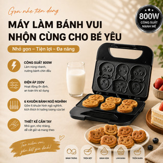 MÁY LÀM BÁNH 6 KHUÔN HÌNH THÚ CƯNG, MÁY NƯỚNG BÁNH CHỐNG DÍNH HÌNH ĐỘNG VẬT, HÌNH THÙ ĐÁNG YÊU LÀM ĐỒ ĂN CHO BÉ