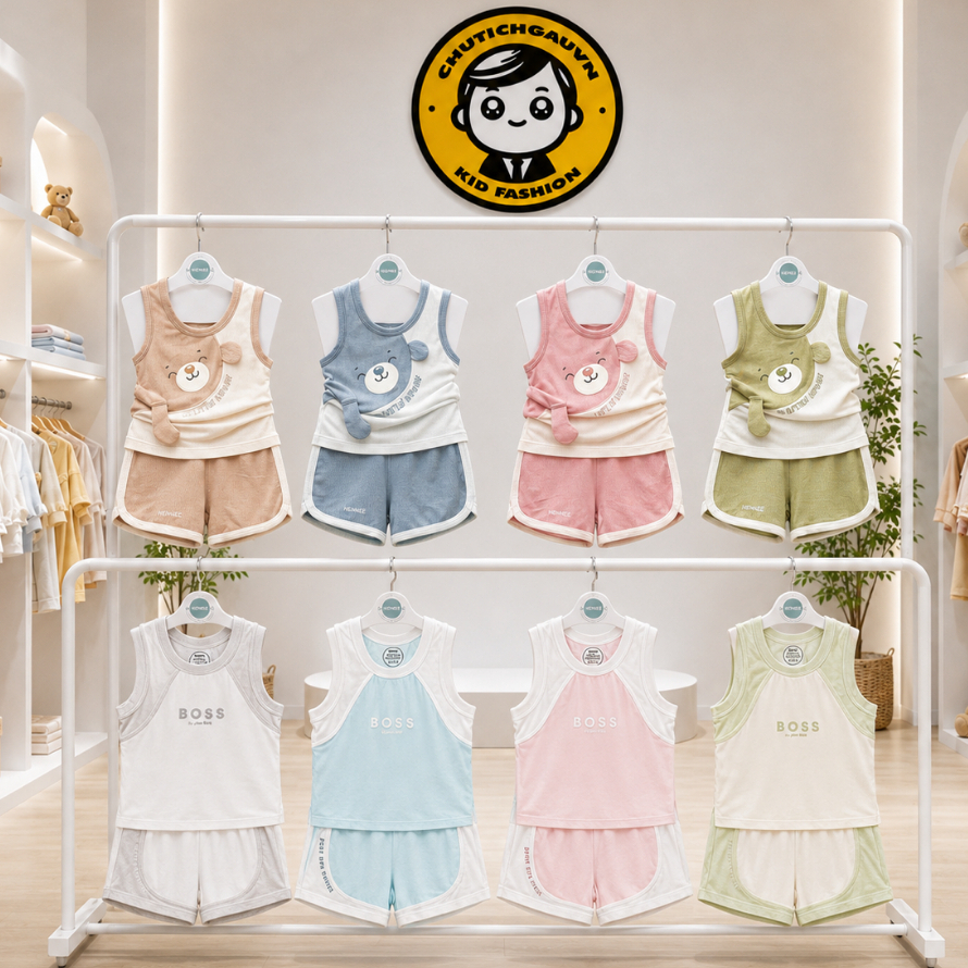 HONEE, HRNEE - Bộ ba lỗ cho bé từ 6 tháng đến 4 tuổi hãng Hrnee