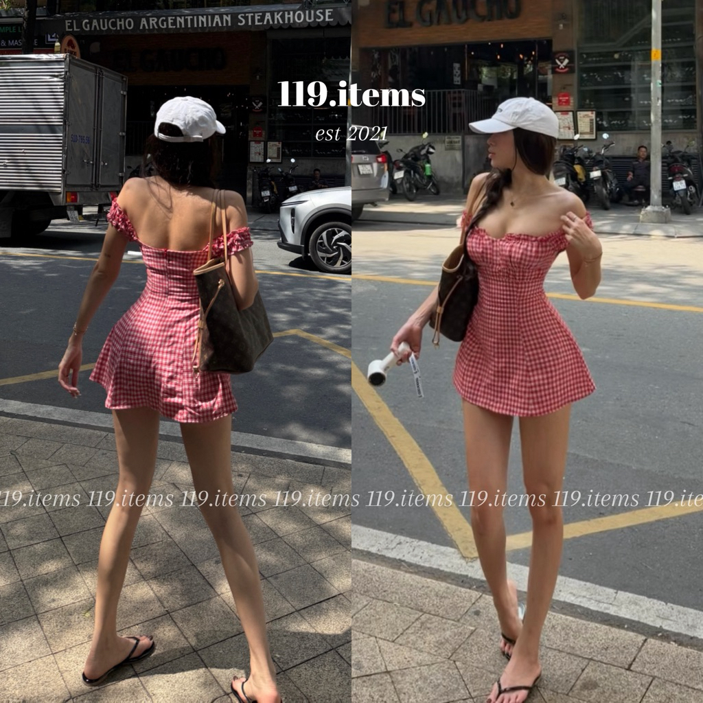 Đầm Lana form xoè nhún cúp 119.items (mặc 2 kiểu)