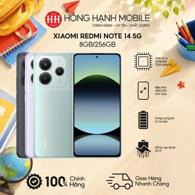 Điện Thoại Xiaomi Redmi Note 14 5G 8GB/256GB - Hàng Chính Hãng