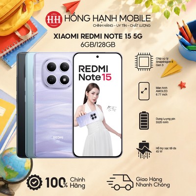 Điện Thoại Xiaomi Redmi Note 15 5G 6GB/128GB - Hàng Chính Hãng
