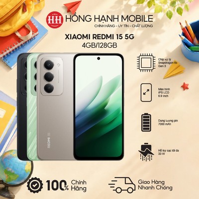 Điện Thoại Xiaomi Redmi 15 5G 4GB/128GB - Hàng Chính Hãng