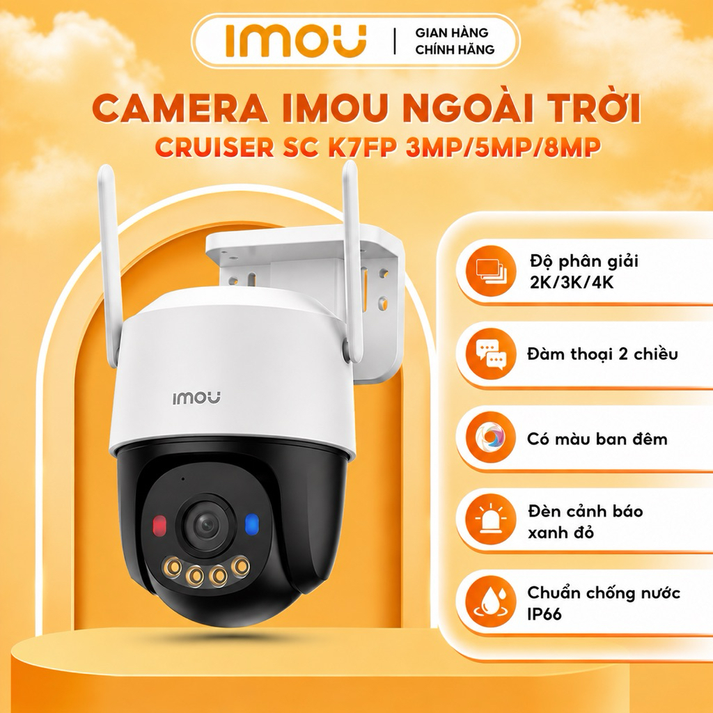 Camera Wifi IMOU CRUISER SC K7FP 3MP/5MP/8MP Ngoài Trời Chính Hãng - Xoay 360°, Đàm Thoại, Báo Động
