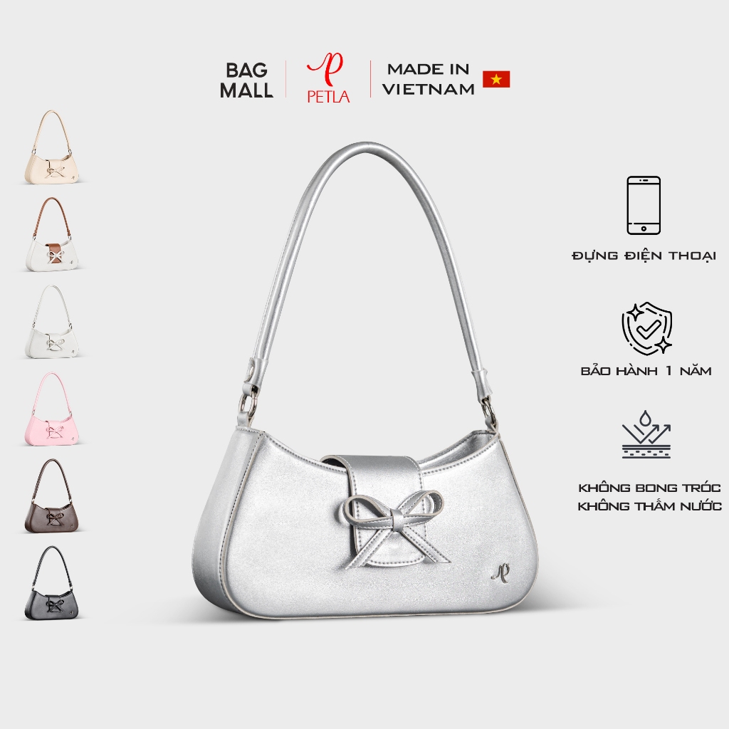 Túi nữ đeo vai đính nơ dễ thương Petla LN29