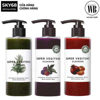 Sữa rửa mặt sủi bọt chiết xuất rau củ Byvibes Wonder Bath Super Vegitoks Cleanser Red 300ml