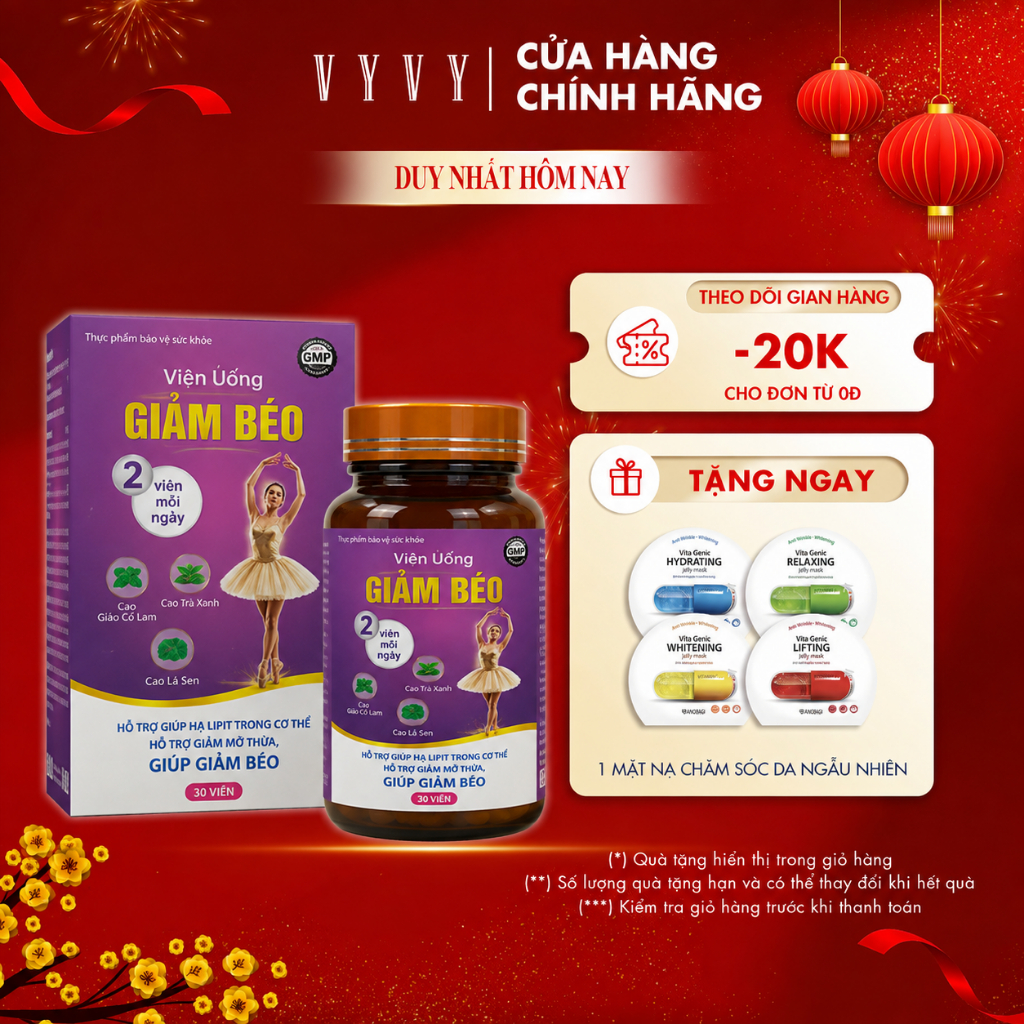 Giảm Cân Cao Trà Xanh Thảo Mộc Giảm Béo Hiệu Quả Cho Cơ Địa Khó Giảm, Hỗ Trợ Tan Mỡ Nhanh 30 Viên