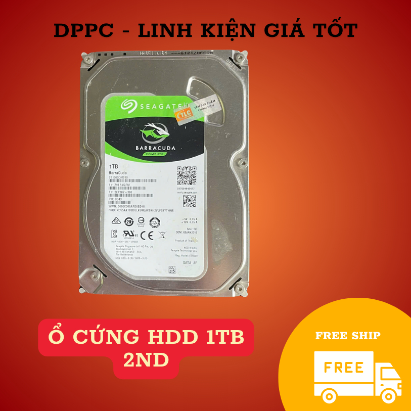 Ổ cứng HDD 1TB 3.5 inch cũ, tháo máy, random nhiều loại