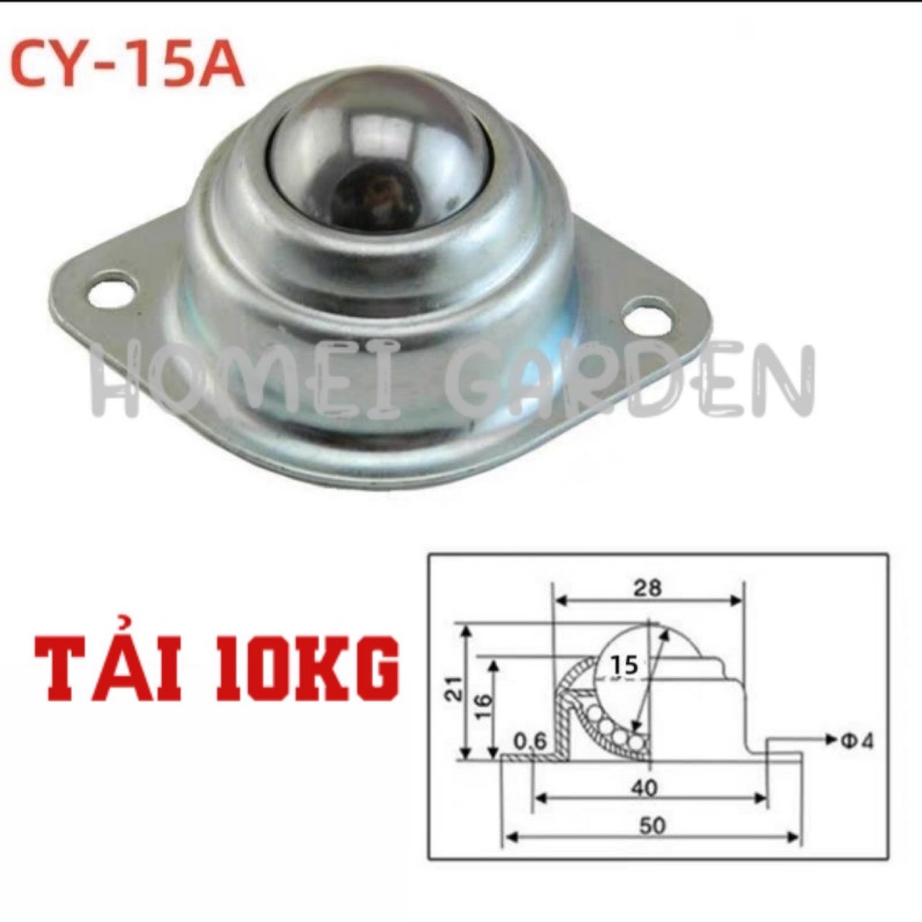 Bánh Xe Bi Cầu CY15A – CY25A – CY30A | Con Lăn Đa Hướng 360° Chất Lượng Cao - HM0075