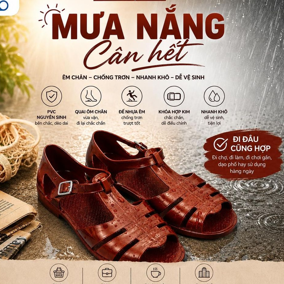 Dép nhựa dẻo mũi tròn - Công ty Cổ phần 26 HCM