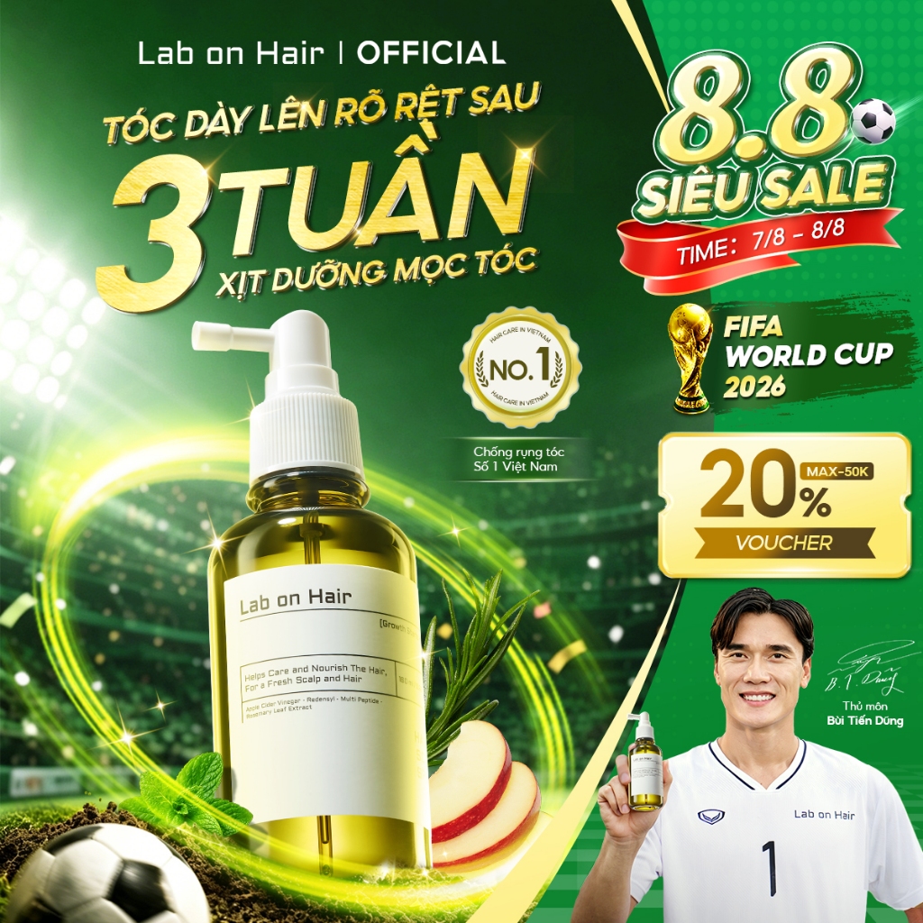 Xịt mọc tóc Lab on Hair 160ml xịt dưỡng tóc với giấm táo Kích thích mọc tóc Rụng Tóc