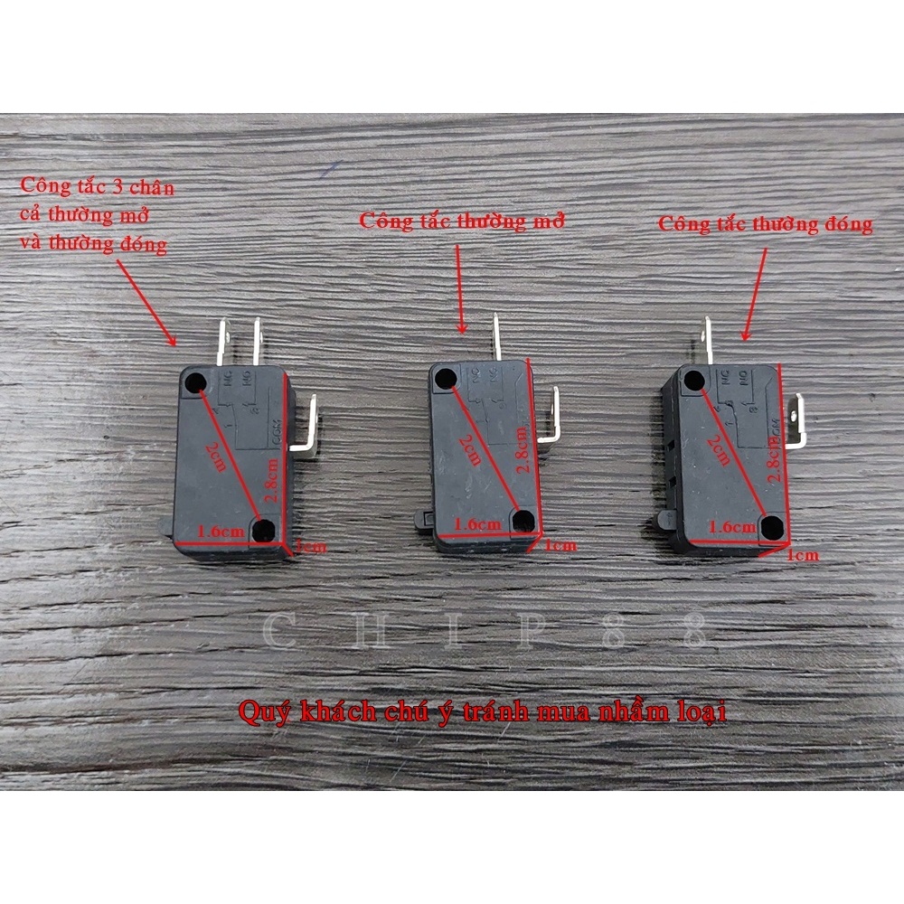 Công tắc 3 chân,2 chân thường đóng và thường mở 16A 250V hàng chất lượng tốt.