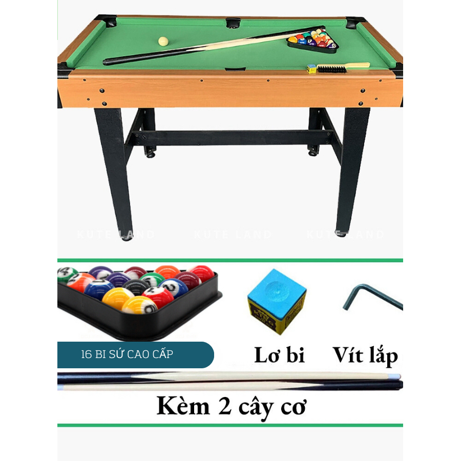 Bàn Bida Mini Cao Cấp 1m2 cho Bé Và Gia Đình Full Phụ Kiện Kèm Bộ Bóng Sứ giải Trí Trong Nhà
