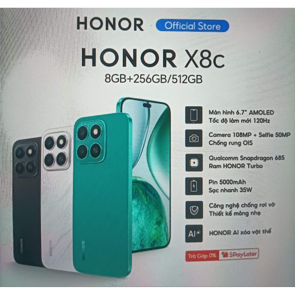 Điện Thoại Honor X8c 8GB/256gb/512GB