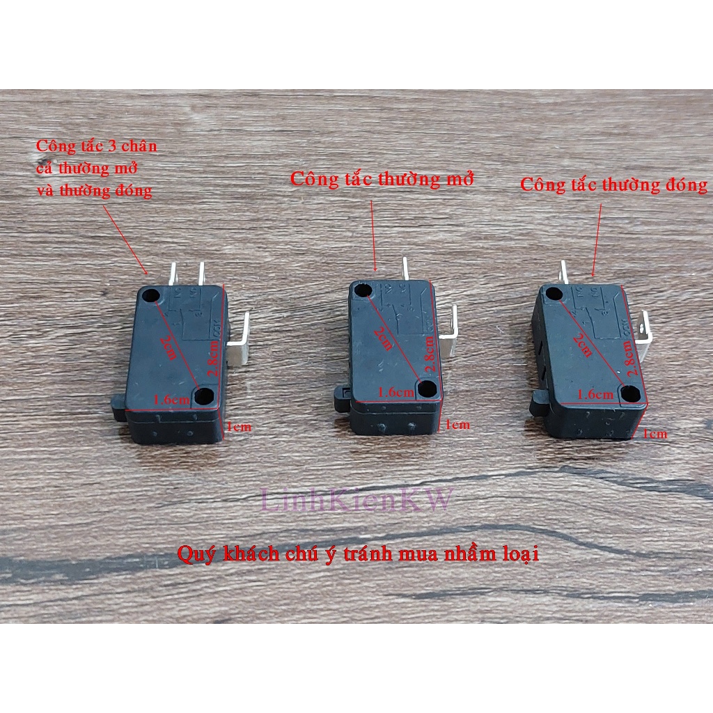 Công tắc 16A 250V 3 chân,2 chân thường đóng và thường mở mới.