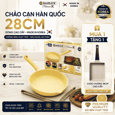 Chảo Hàn Quốc PTDL-28IH Ceramic Nhôm Đúc Nguyên Khối Daelux Home Appliances