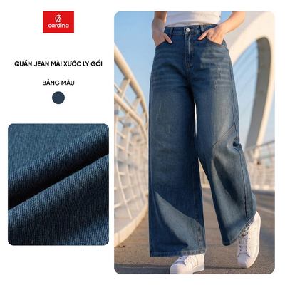 Quần jean nữ CARDINA mài xước ly gối 6QJR05
