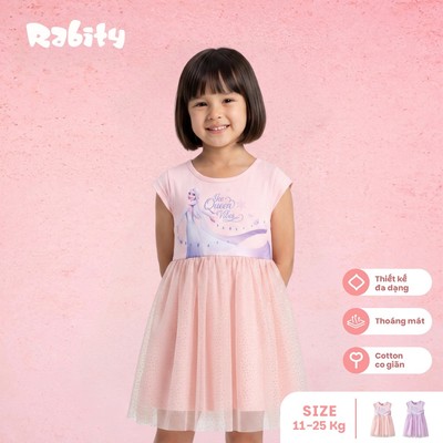  Đầm thun ngắn tay Elsa bé gái Rabity 550.138