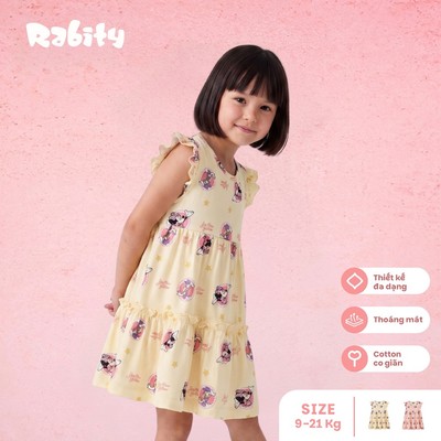 Đầm thun ngắn tay bé gái Rabity 550.121