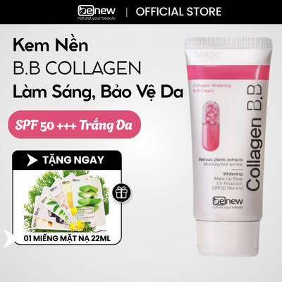 Kem Lót Nền, Trang Điểm, Chống Nắng Benew B.B Collagen Whitening 50ml