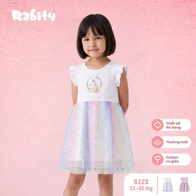   Đầm voan tay ngắn bé gái Rabity 950.902