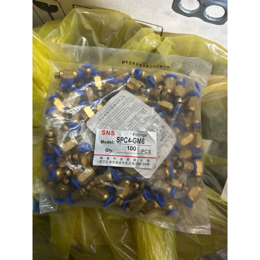 Đầu nối hơi khí nén SPC4-GM6 túi 5pcs