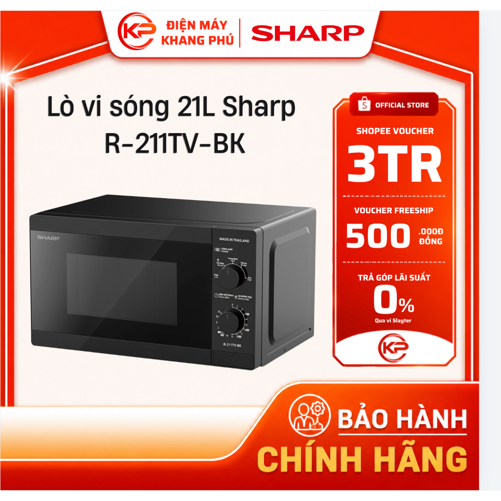 Lò vi sóng 21L Sharp R-211TV-BK