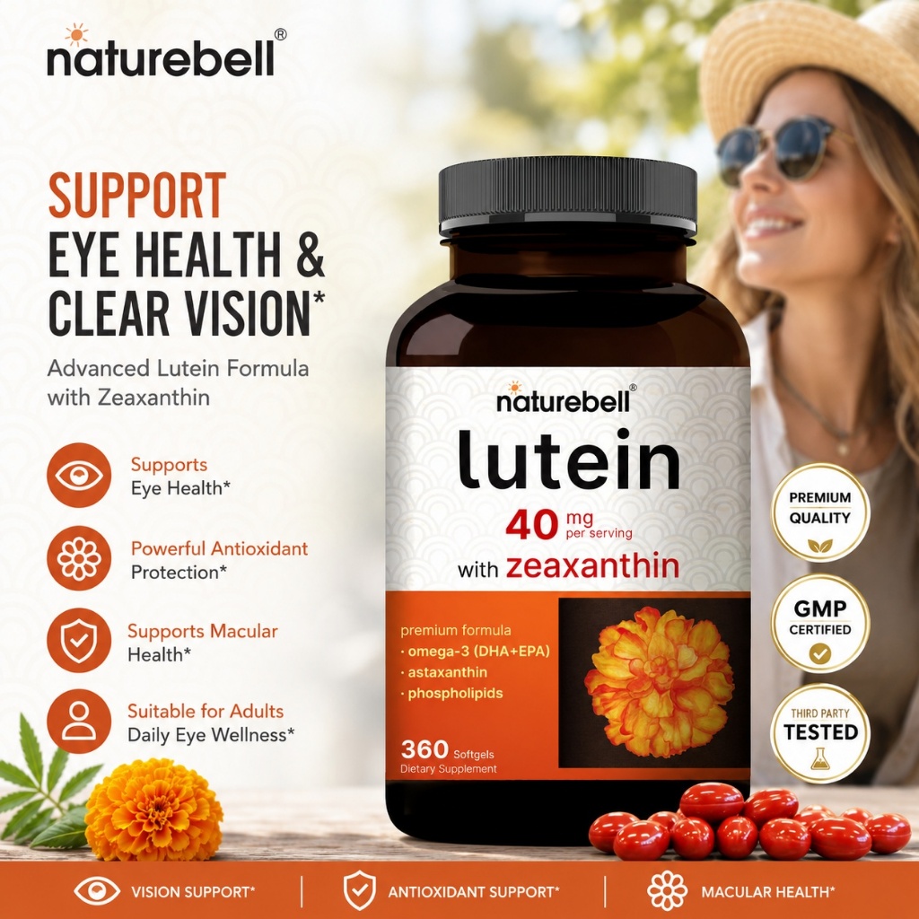 Viên uống tăng cường thị lực Lutein 40mg 360 viên with Zeaxanthine Naturebell Mỹ