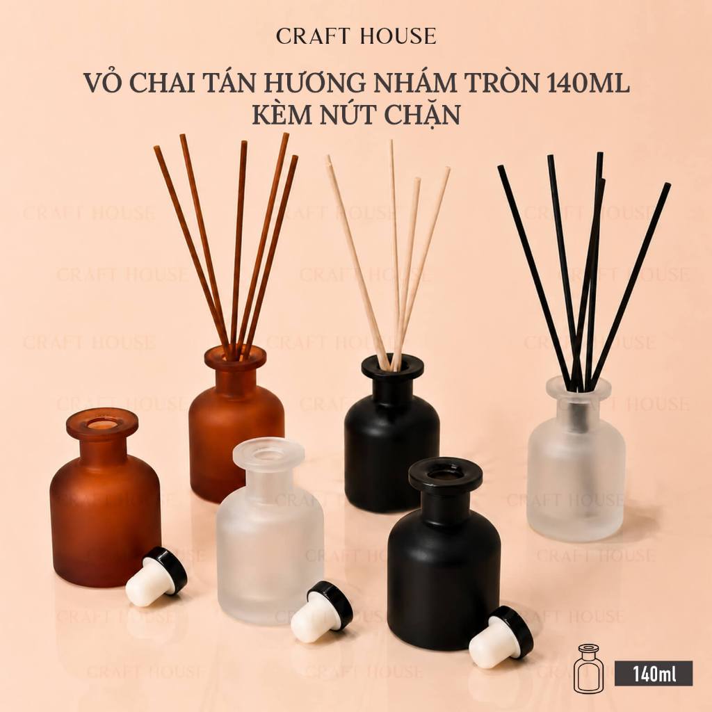 Vỏ Chai Thủy Tinh Khuếch Tán Tinh Dầu Thơm – Dùng Khuếch Tán Hương & Trang Trí – Craft House