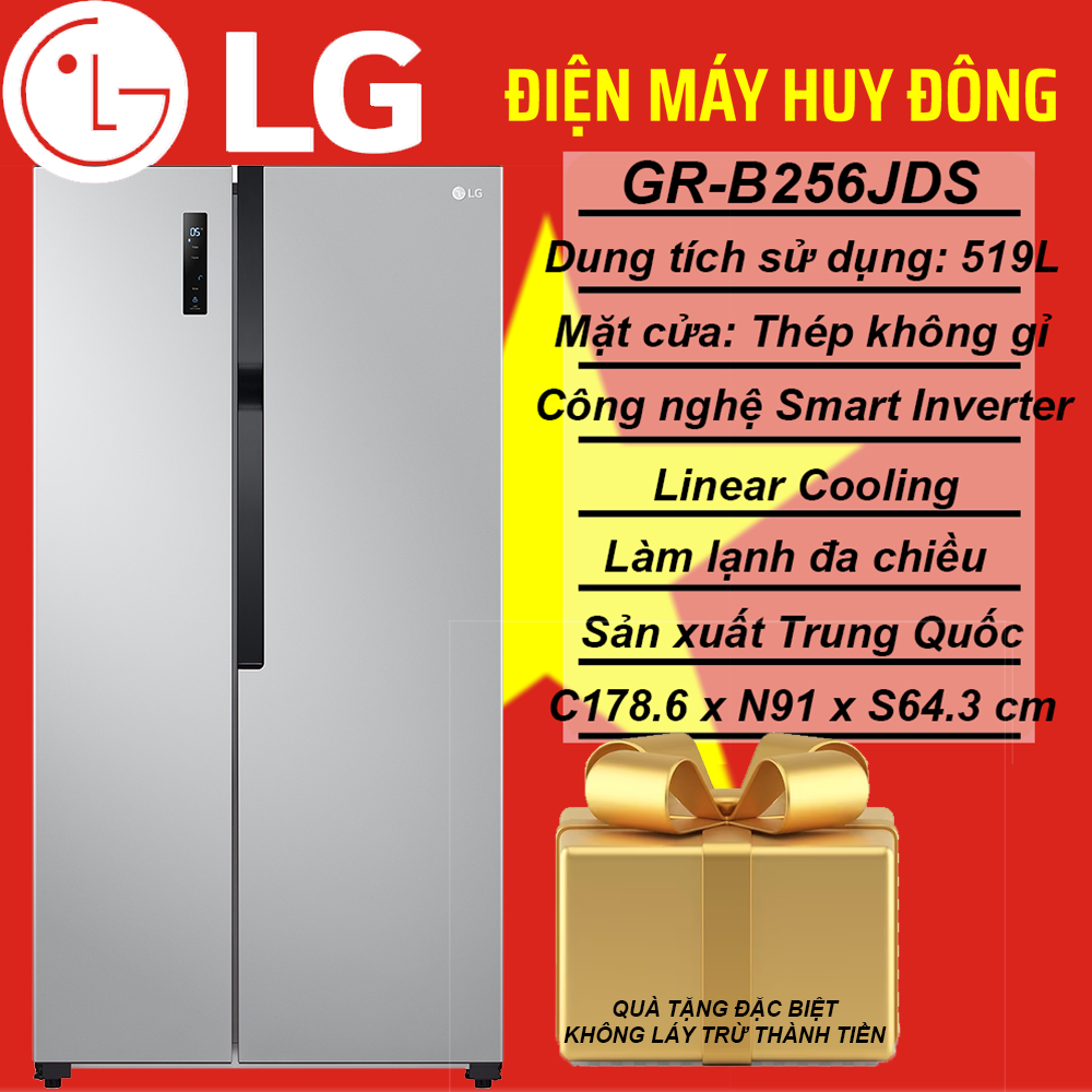Tủ lạnh LG Inverter 519 lít GR-B256JDS