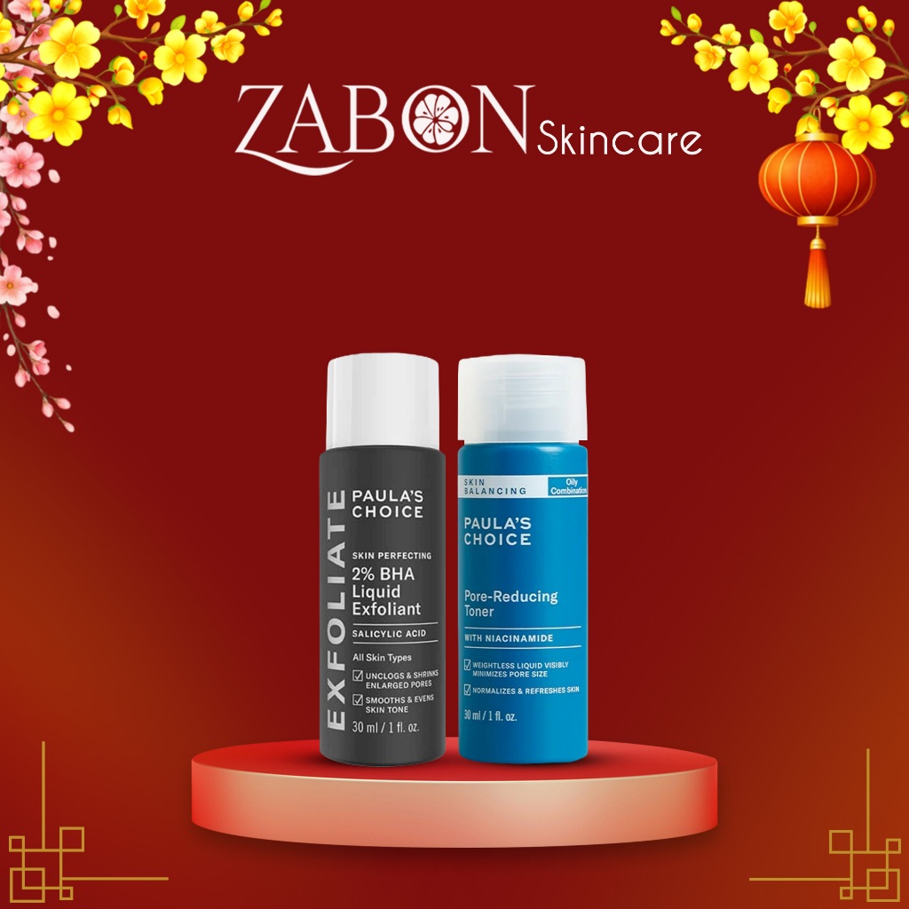 Combo Paula's Choice Skin Perfecting 2% BHA 30ml & Paula’s Choice Skin Balancing Pore Reducing Toner