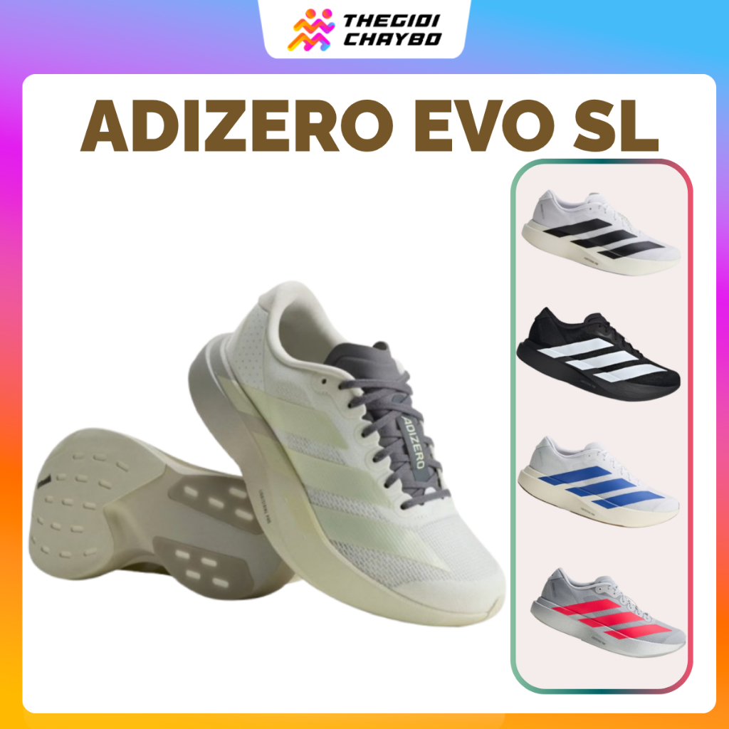Giày Chạy Bộ Adidas Adizero Evo SL Nam Nữ Chính Hãng Siêu Nhẹ, Đệm Lightstrike Pro Phản Hồi Cực Tốt