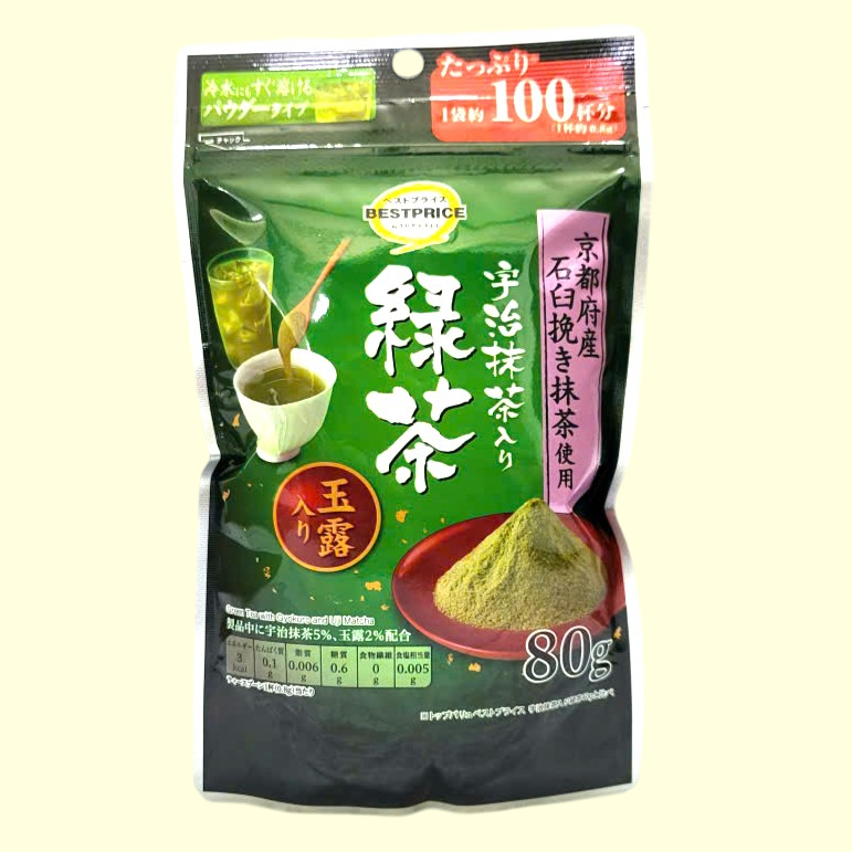 TOPVALU + Gói 80g + TRÀ XANH VỚI GYOKURO VÀ UJI MATCHA NHẬT BẢN Green Tea