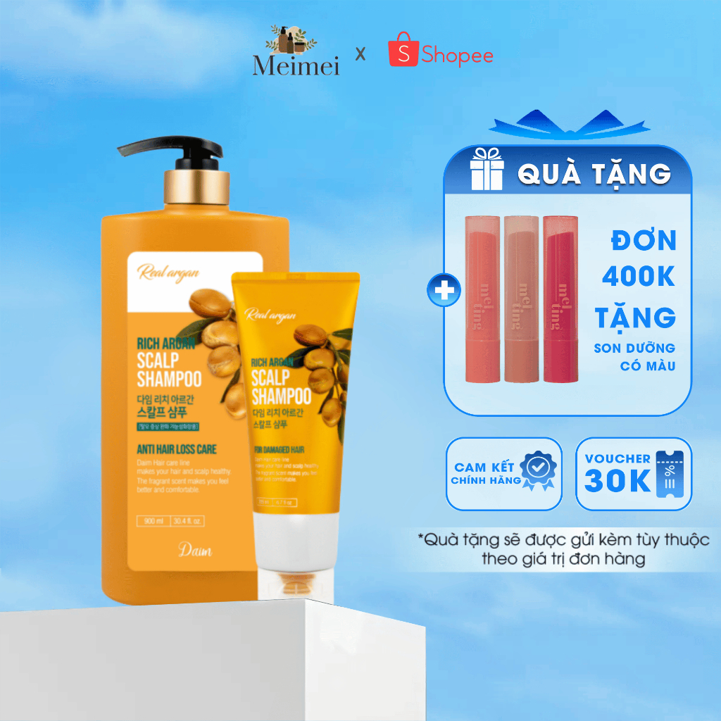 Dầu Gội Đầu Chứa Dầu Argan DAIM RICH ARGAN SCALP SHAMPOO