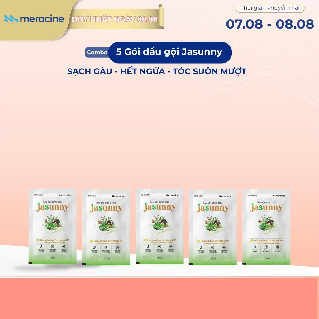 Combo 5 Gói Dầu Gội JASUNNY Chiết Xuất 13 Thảo Dược Thiên Nhiên Giúp Dưỡng Tóc Và Phục Hồi Hư Tổn - 