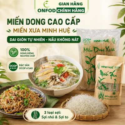 Miến dong sợi to sợi nhỏ nguyên chất dai ngon ONFOD ăn kiêng giảm cân cho người tiểu đường healthy