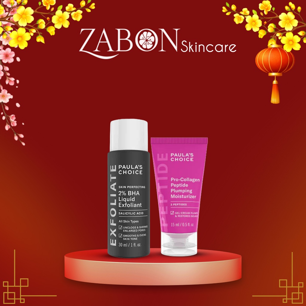 Combo Paula's Choice Skin Perfecting 2% BHA 30ml & Paula's Choice Pro-Collagen Peptide Plumping Mois