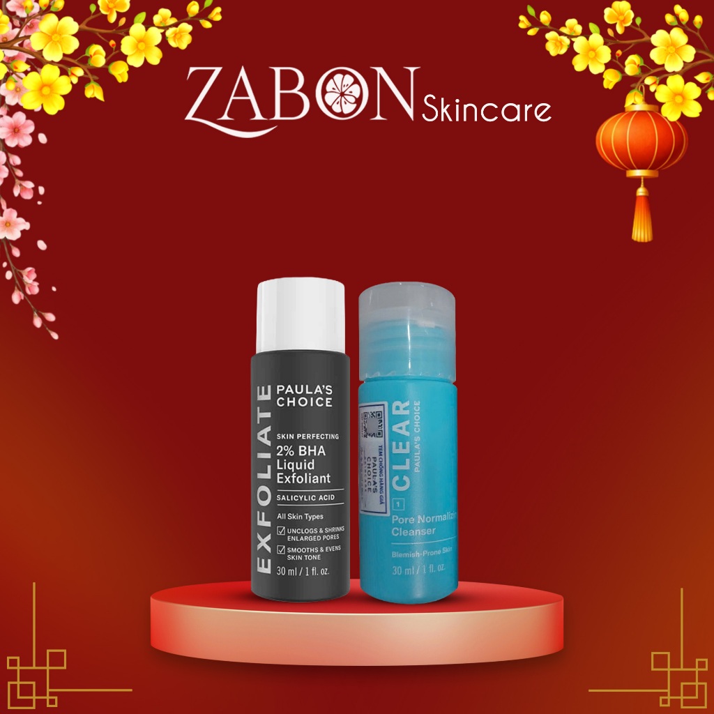 Combo Paula's Choice Skin Perfecting 2% BHA 30ml & Paula’s Choice Clear Pore Normalizing Cleanser 30