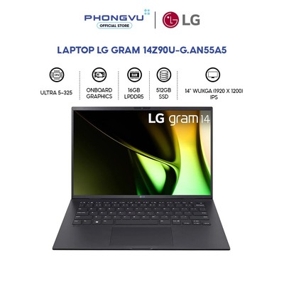Laptop LG Gram 14Z90U-G.AN55A5 (Ultra 5-325/ 16GB/ 512GB/ Win 11 Home SL) -  Bảo hành 12 tháng