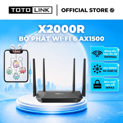 [Hoả Tốc] Bộ phát Wi-Fi 6 TOTOLINK X2000R_V2 - Router Wi-Fi 6 băng tần kép Gigabit AX1500