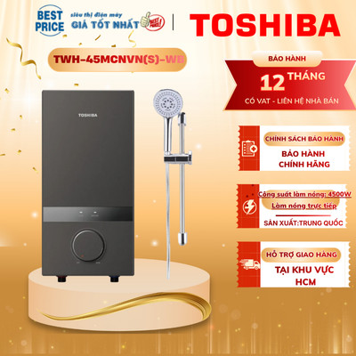 TWH-45MCNVN(S)-WB Máy nước nóng trực tiếp Toshiba Không Bơm, Ổn định nhiệt TWH-45MCNVN(S)-WB