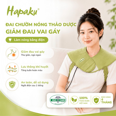Đai Cổ Vai Gáy Từ Thảo Dược Hapaku Massage Cổ Vai Gáy, Giảm Đau Cho Dân Văn Phòng, Tăng Tuần Hoàn Máu