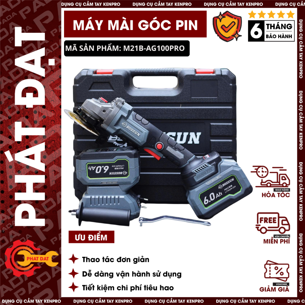 Máy Mài Góc Pin BOSSUN M21B-AG100PRO