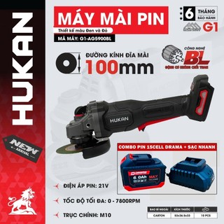 [HÀNG MỚI VỀ] Máy mài pin HUKAN G1-AG5900BL, 3 Mức chỉnh tốc độ, Chống Sốc Đá, Không chổi than, Chân Pin Phổ Thông