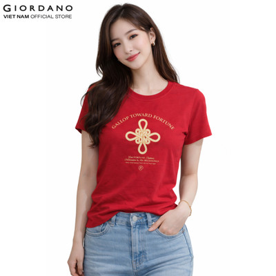 GIORDANO Áo Thun Nữ Ngắn Tay CNY Tee 2026 5396272-39