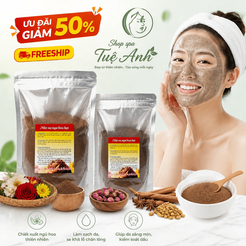 [Hàng Loại A]Bột Mặt Ngũ Hoa Hạt Nhỏ Hạt To | Gói 500g 1000g Mặt Nạ Bột Ngũ Hoa Nguyên Chất Đắp Mặt Nạ Trắng Da Ngăn Mụn