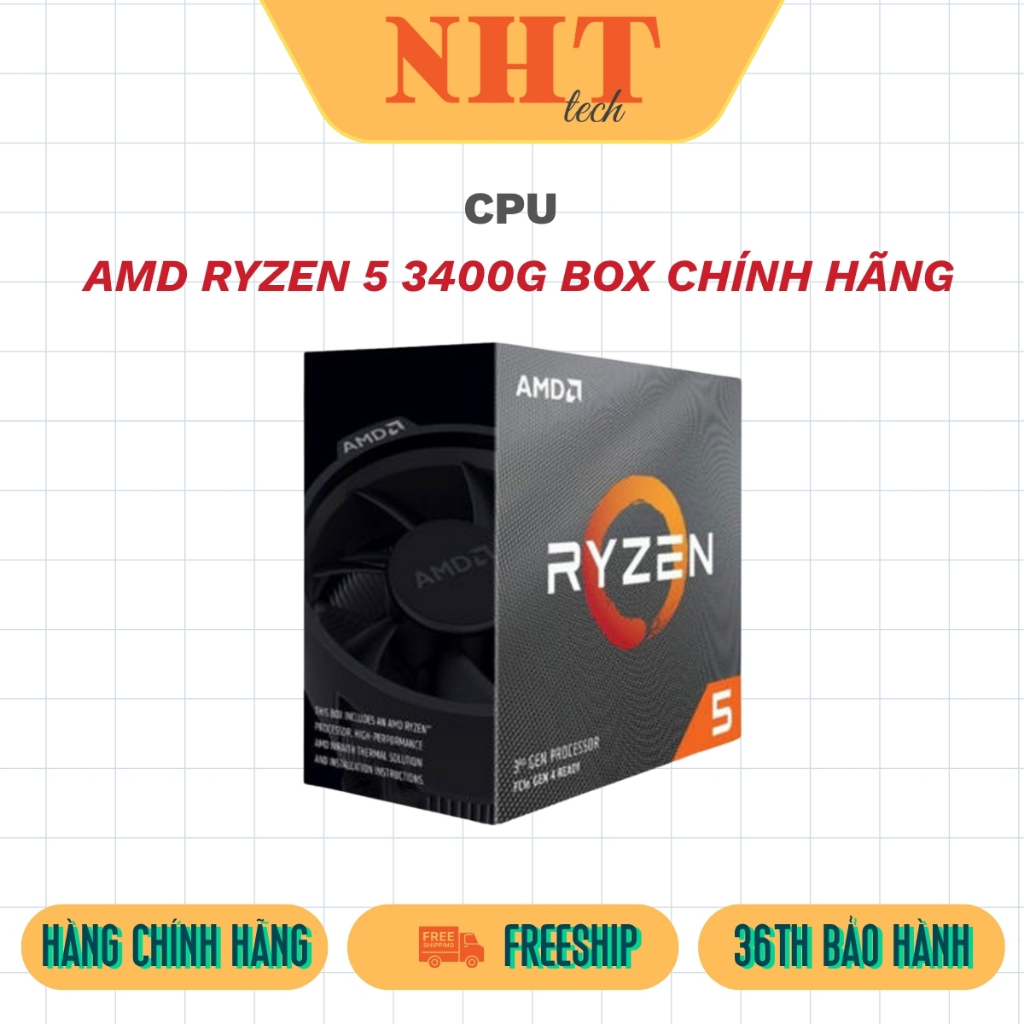 CPU AMD RYZEN 5 3400G BOX CHÍNH HÃNG NEW