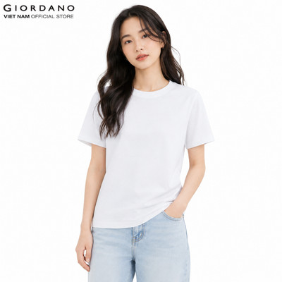 GIORDANO Áo Thun Nữ Ngắn Tay Cổ Tròn 5325221